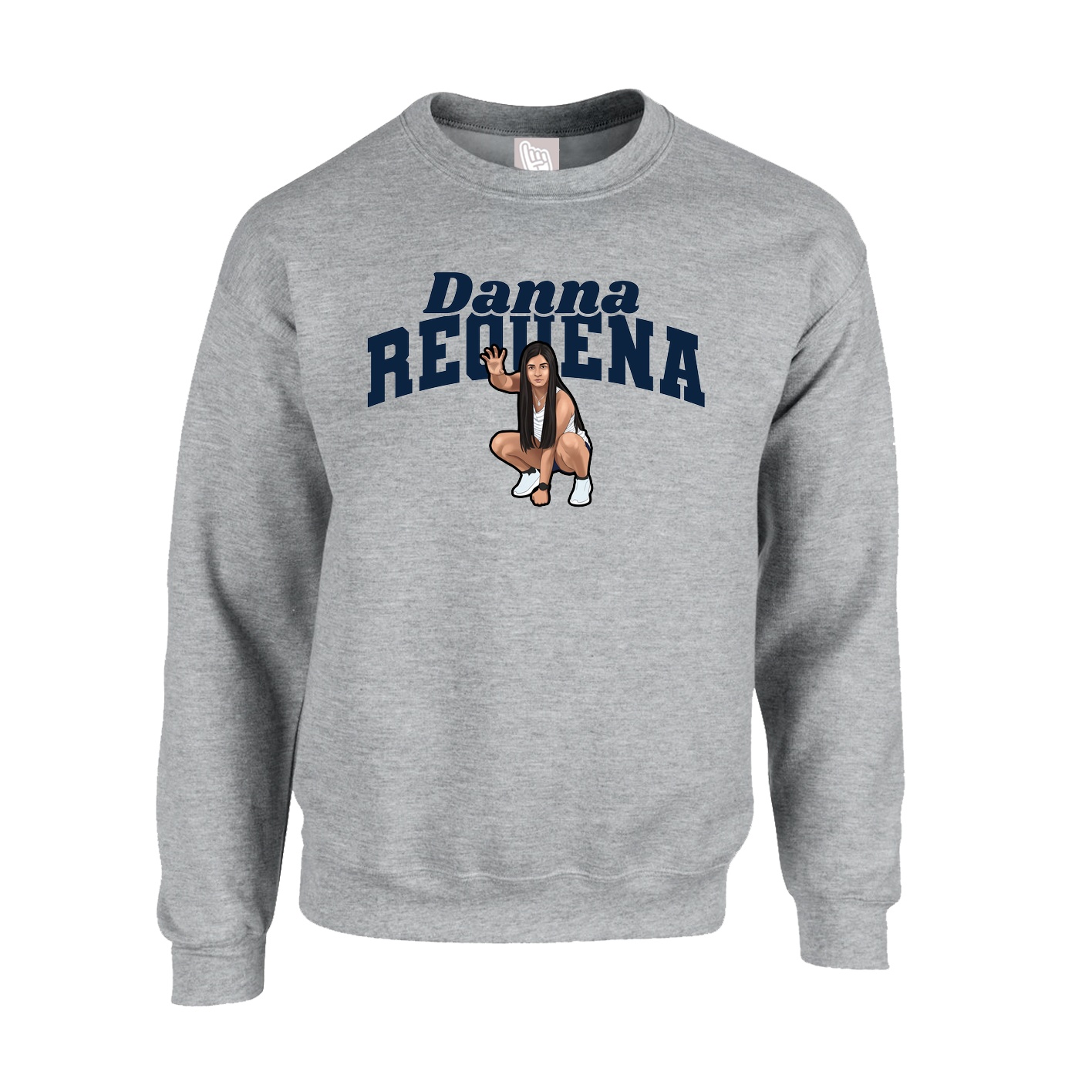 Fleece Crew — Signature Arch in Grey