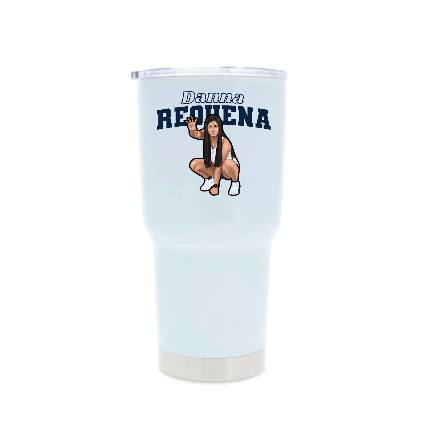 30oz Stainless Steel Tumbler — Name Arch in White