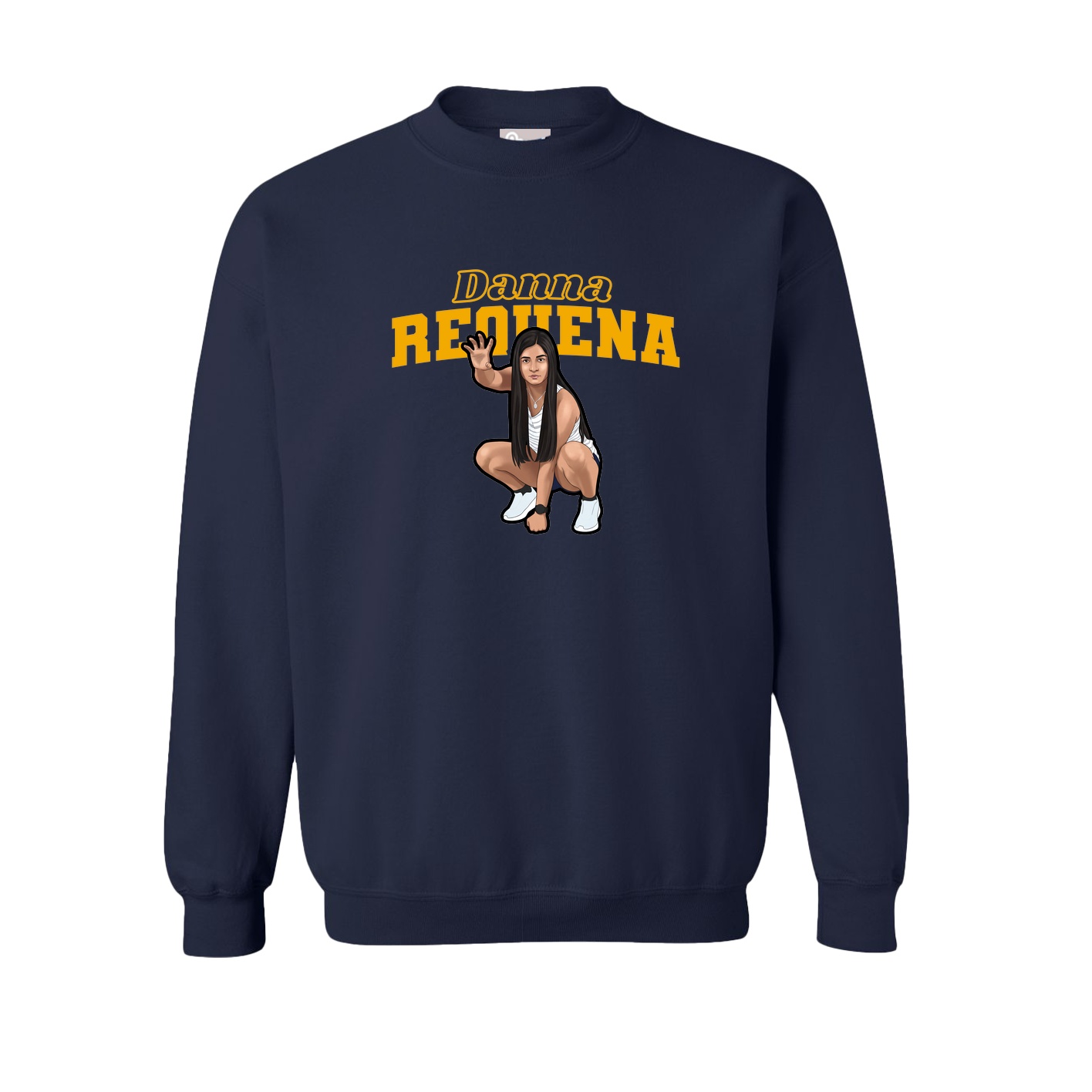 Fleece Crew — Name Arch in Navy