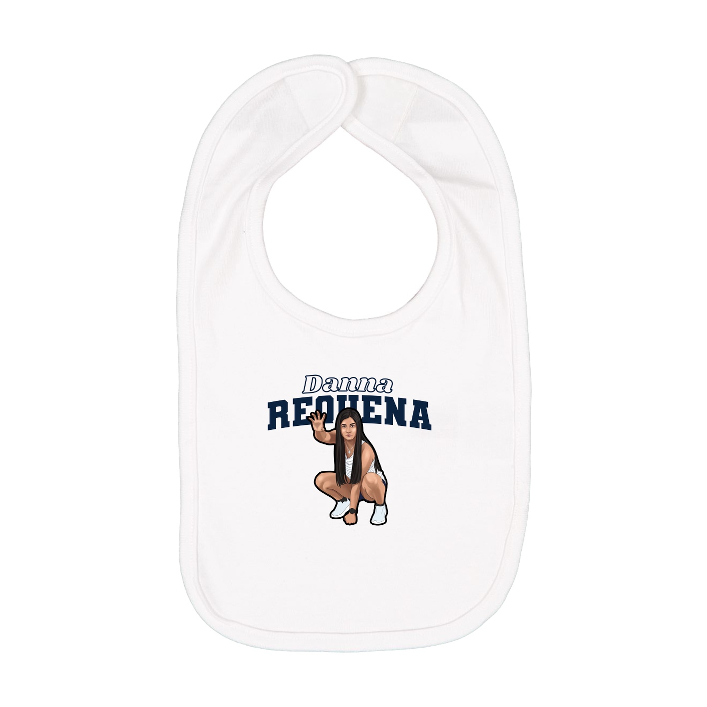 Infant Bib — Name Arch in White