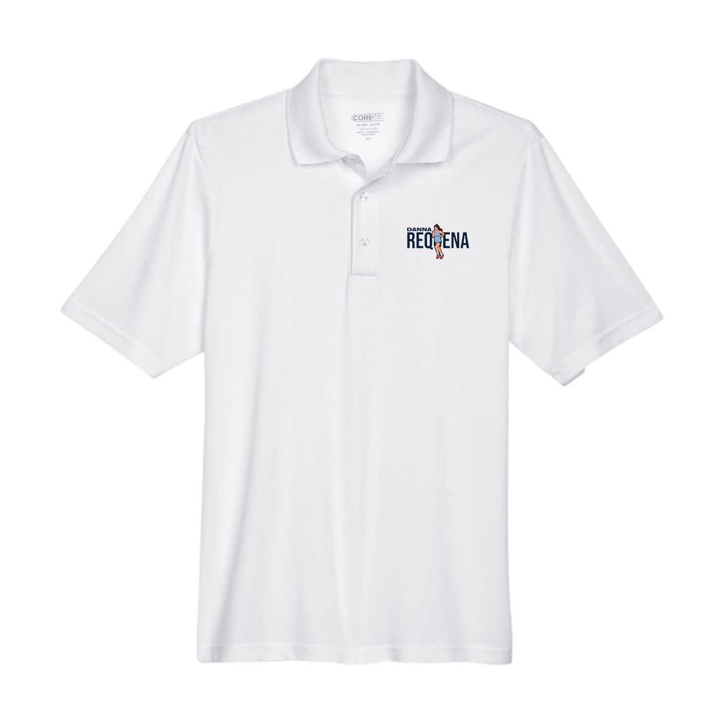 Performance Polo — Player Name in White