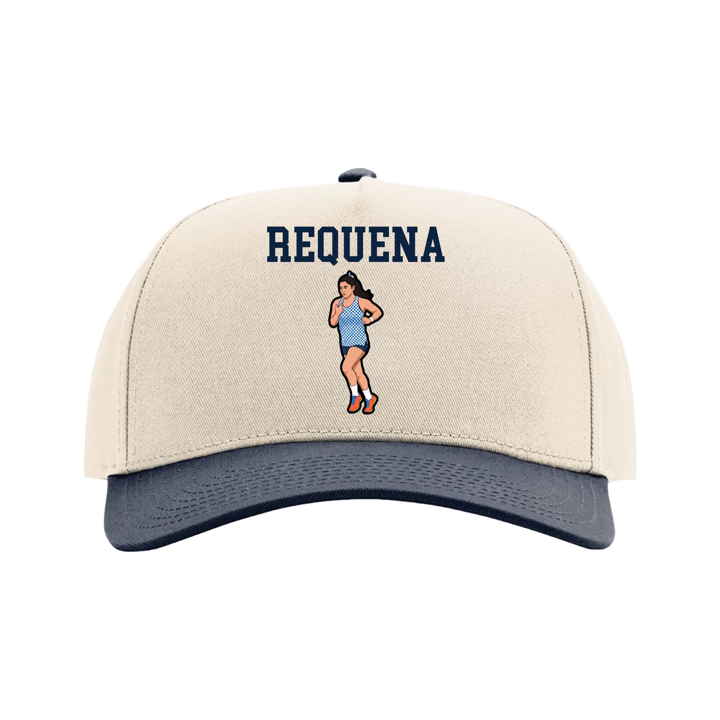 Full Fabric Five-Panel Champ Cap — Shirsey in Cream/Navy