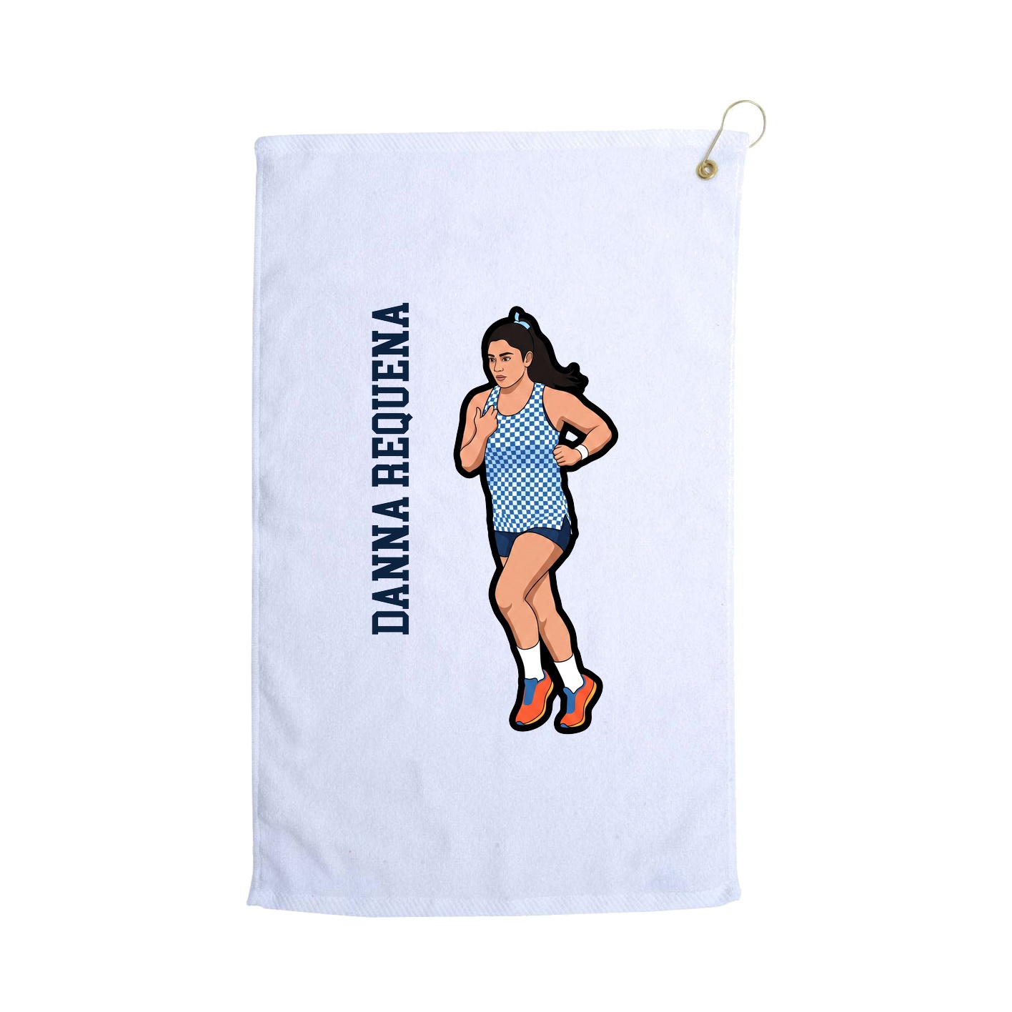 Golf Towel — Name Vertical in White