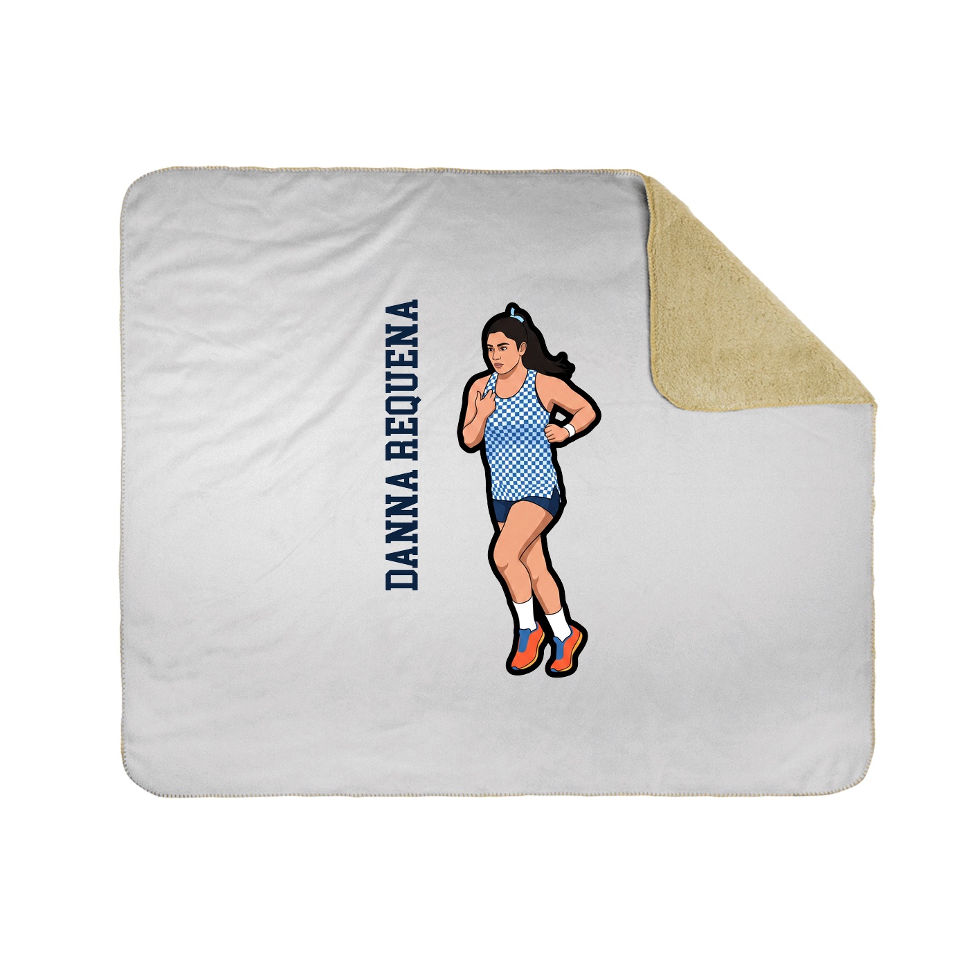 Throw Blanket — Name Vertical in White