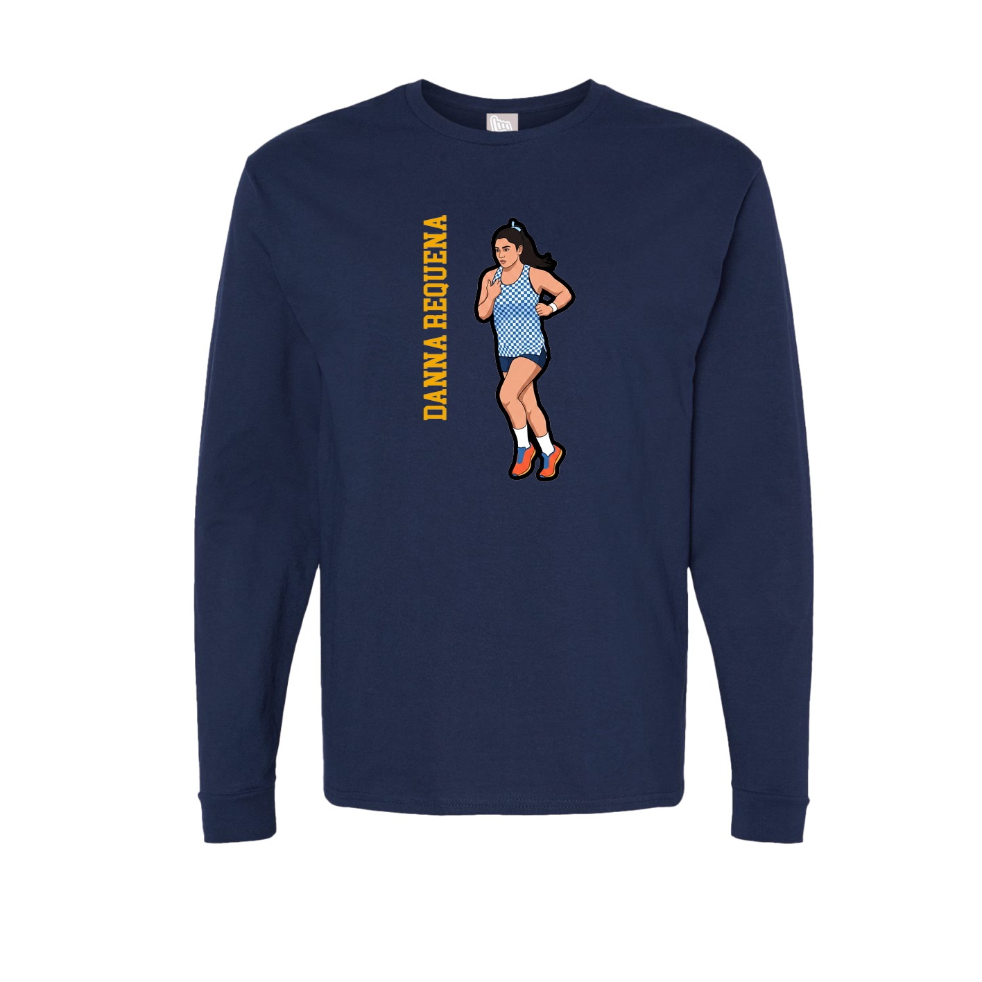 Long Sleeve Tee — Name Vertical in Navy