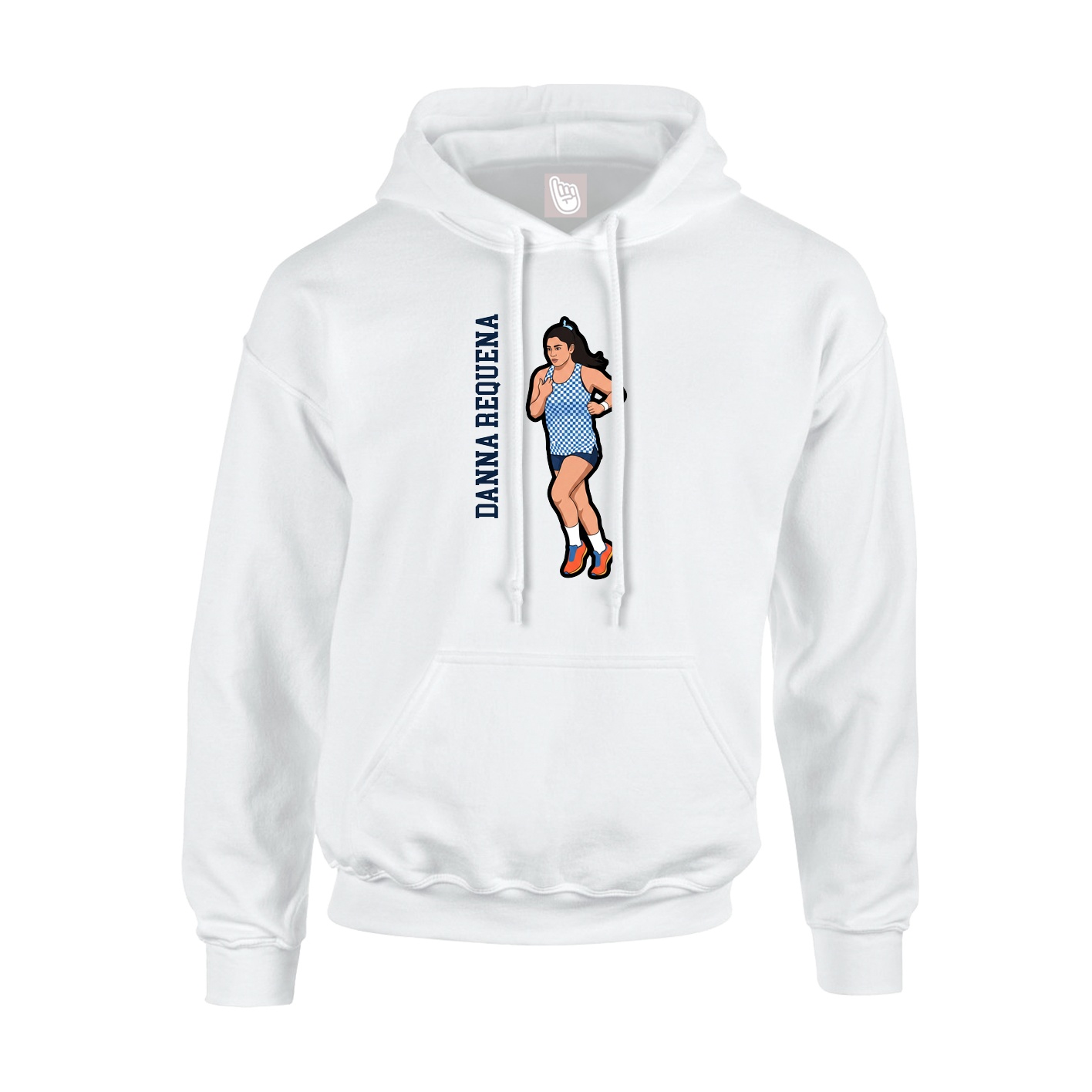 Youth Hoodie — Name Vertical in White