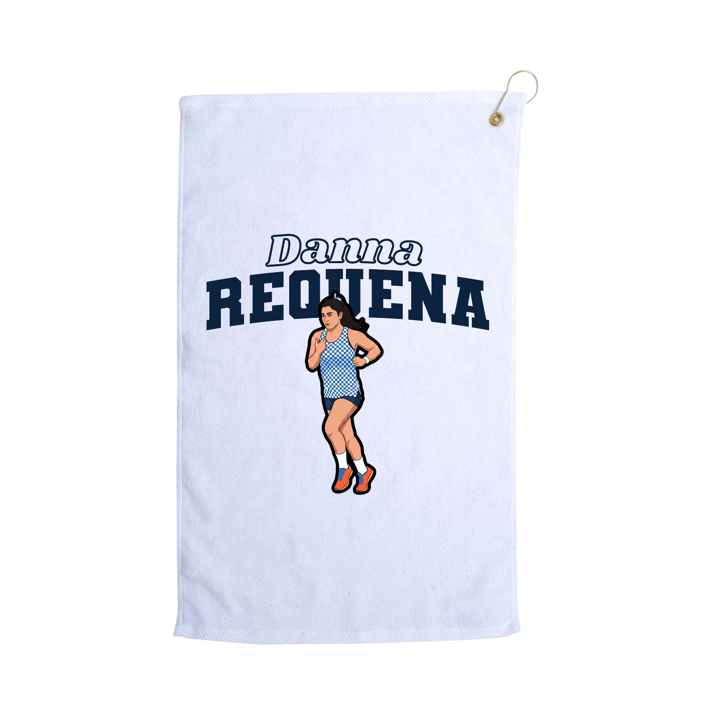 Golf Towel — Name Arch in White