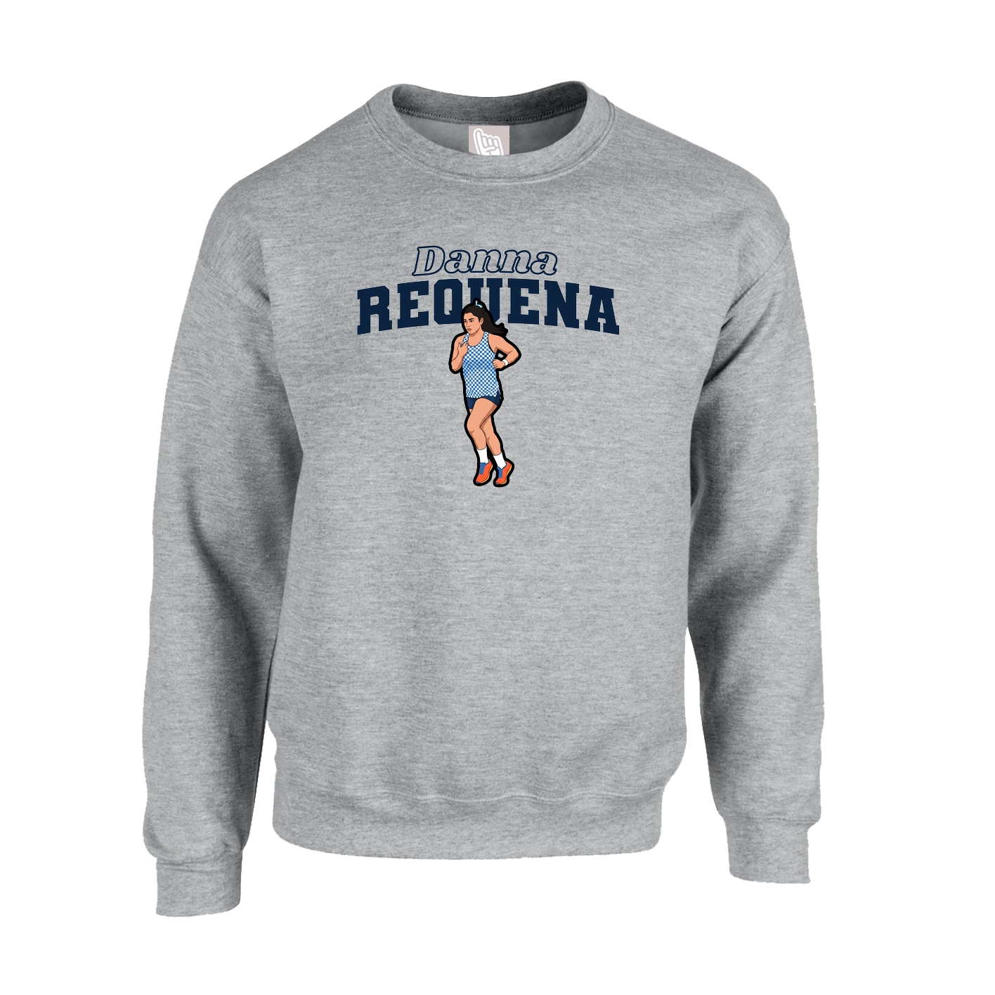 Fleece Crew — Name Arch in Grey