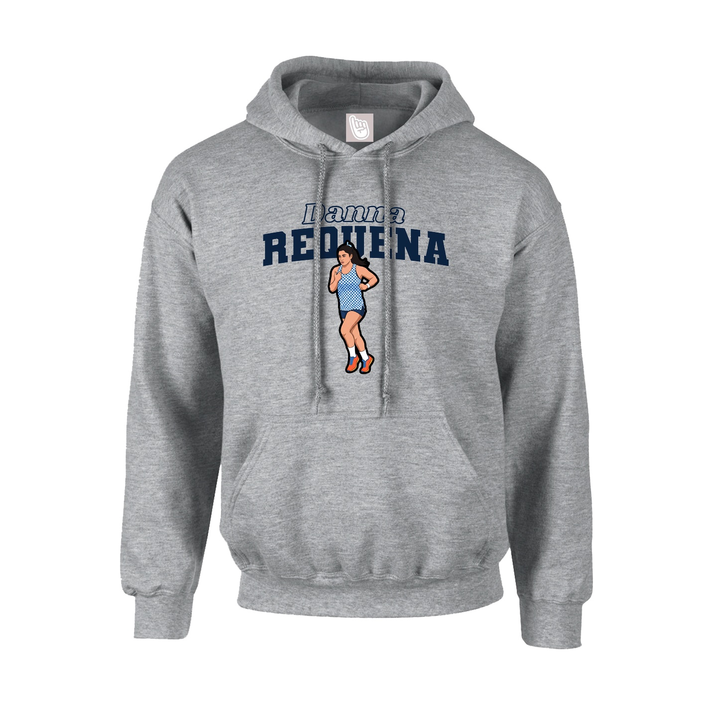 Youth Hoodie — Name Arch in Grey