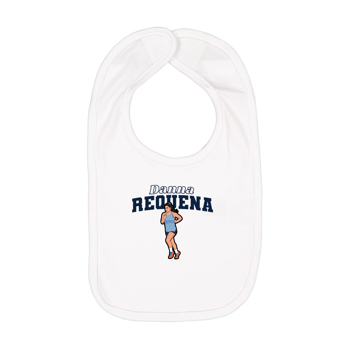 Infant Bib — Name Arch in White