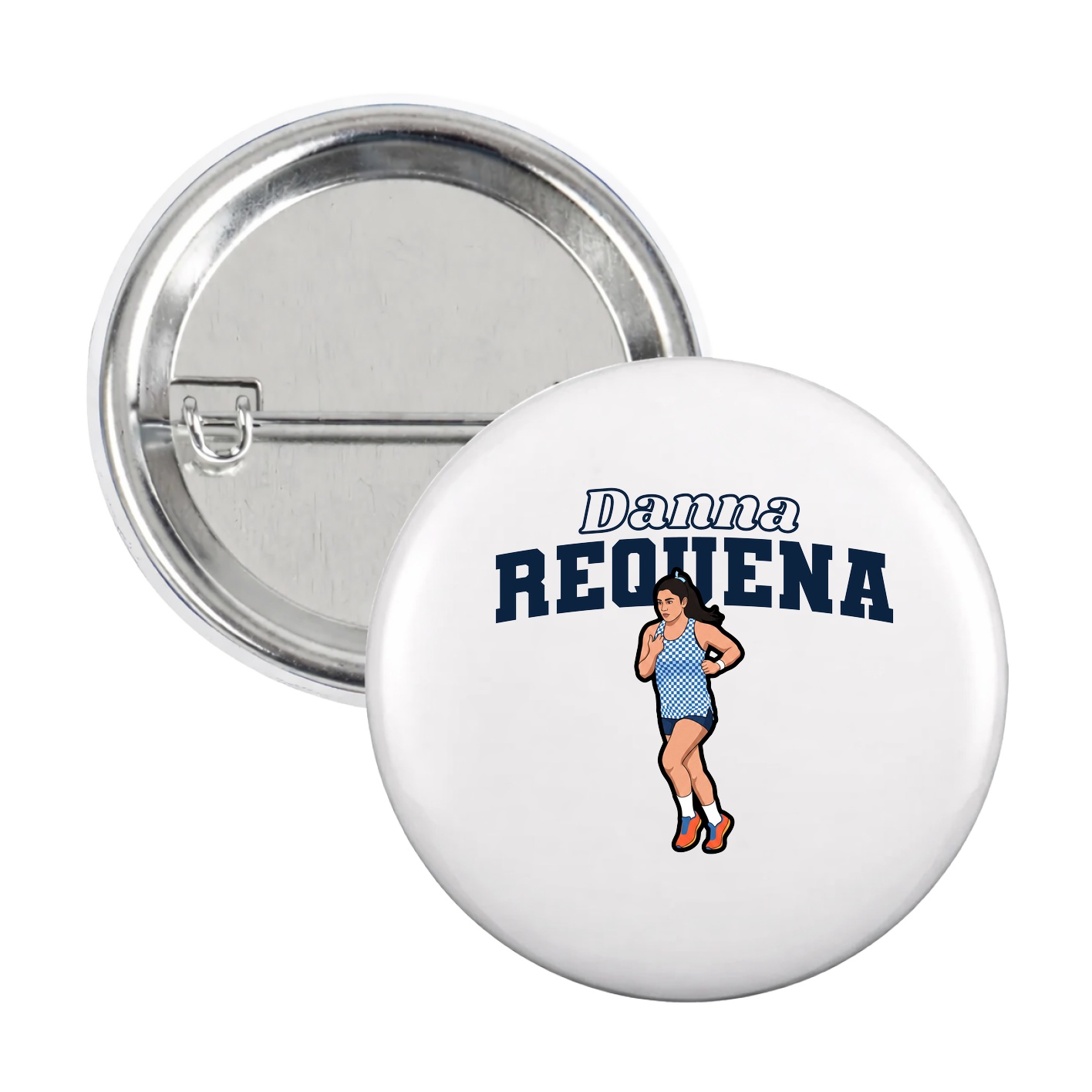 Game Day Button — Name Arch in White