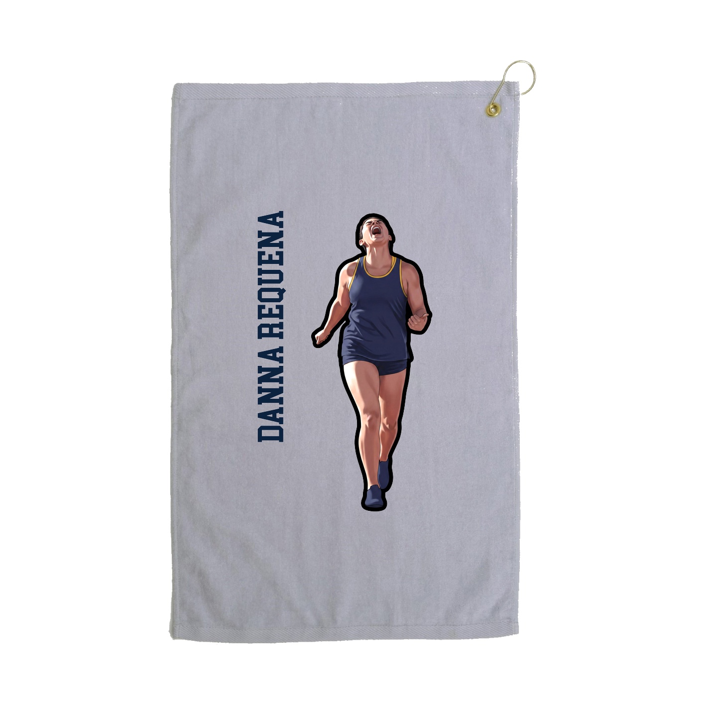 Golf Towel — Name Vertical in Grey