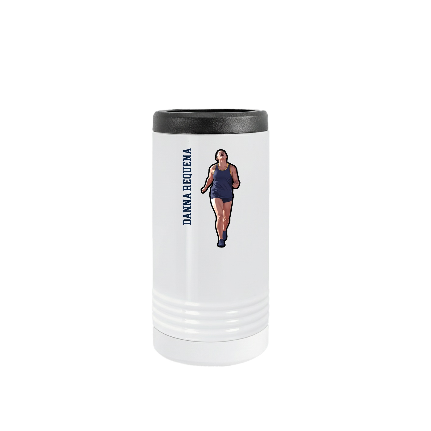 Slim Beverage Holder — Name Vertical in White