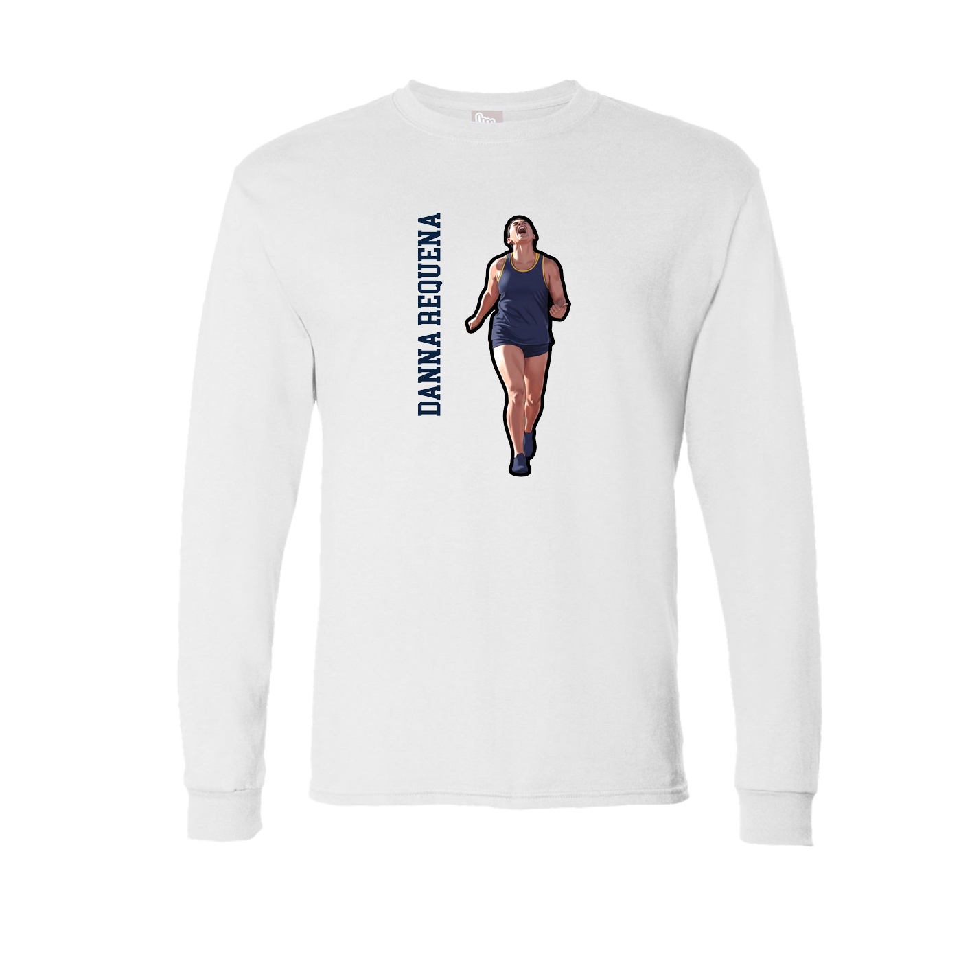 Long Sleeve Tee — Name Vertical in White