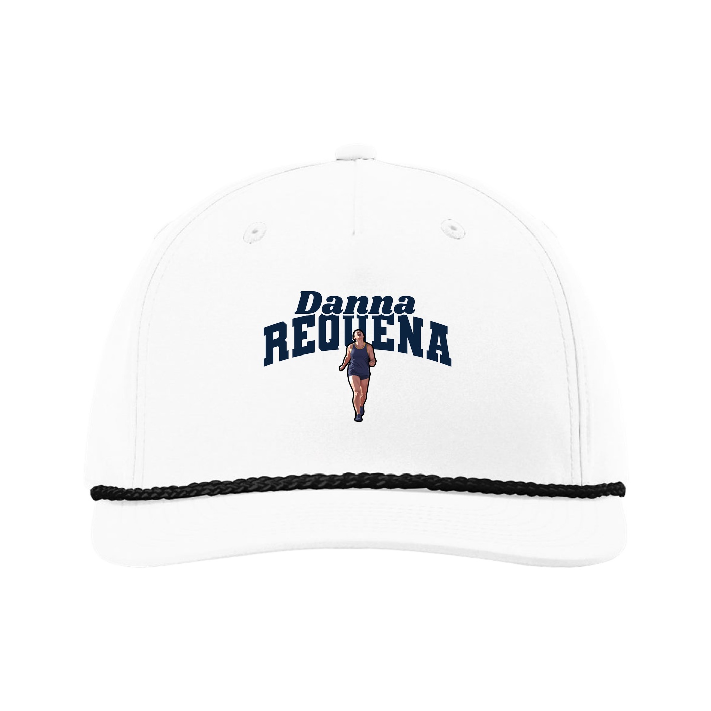 Five-Panel Classic Rope Cap — Signature Arch in White