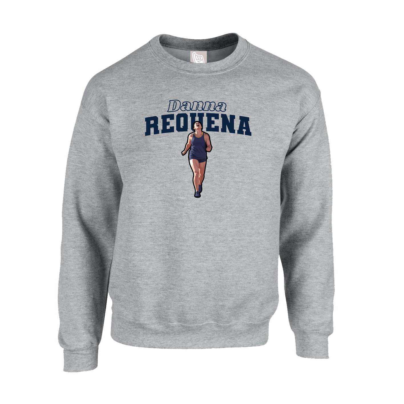 Fleece Crew — Name Arch in Grey