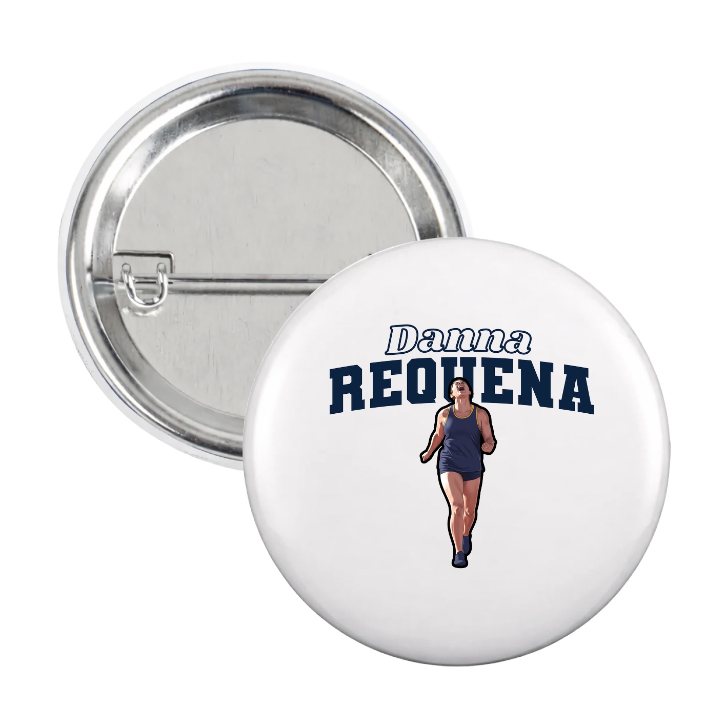 Game Day Button — Name Arch in White
