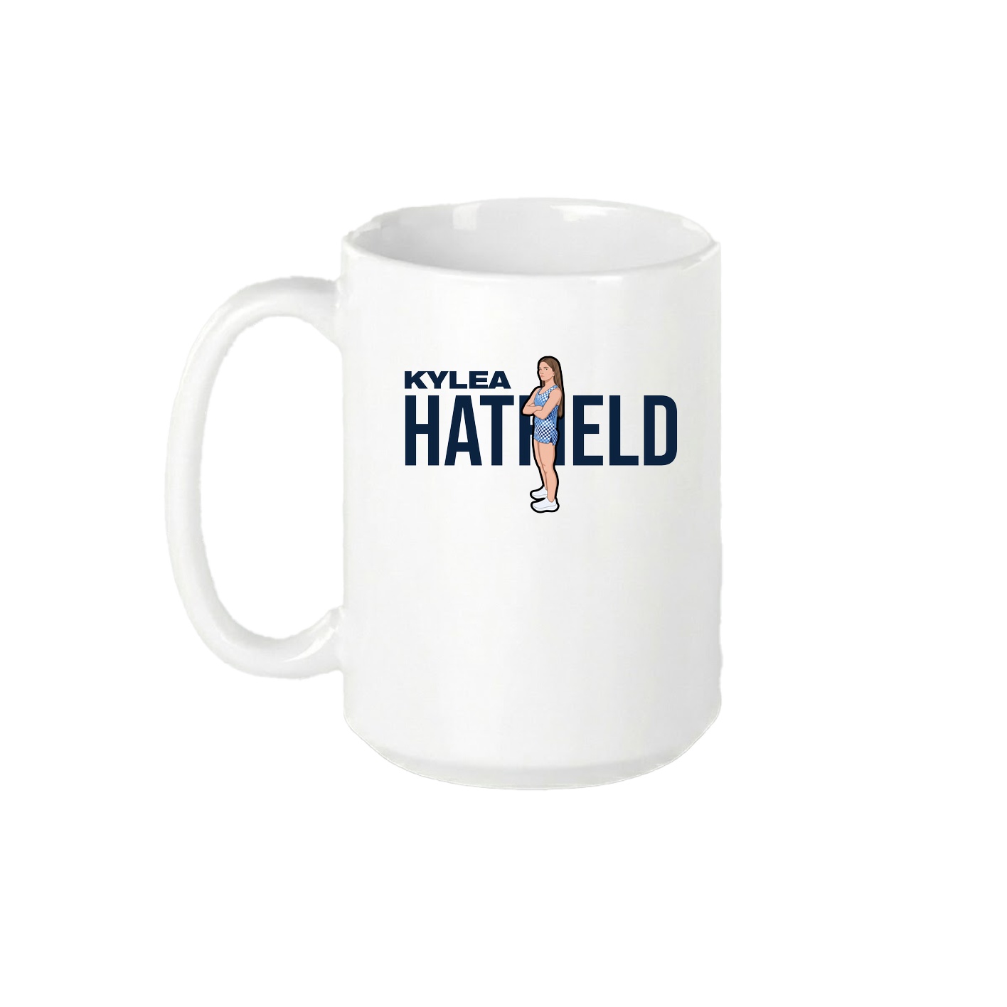 15oz Coffee Mug — Player Name in White