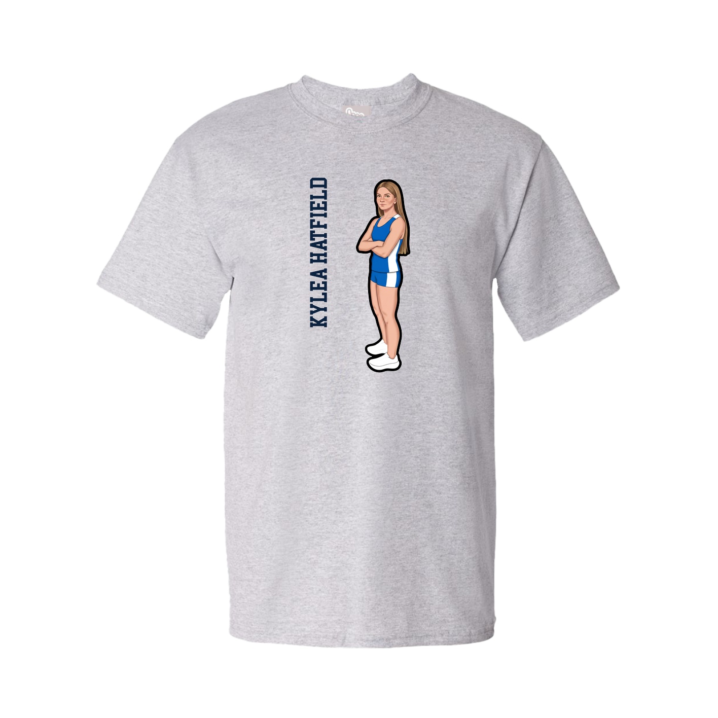Tee — Name Vertical in Grey