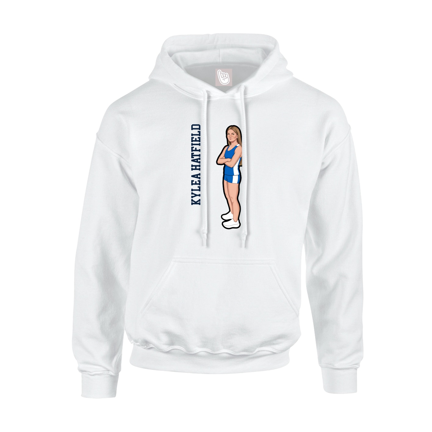 Youth Hoodie — Name Vertical in White