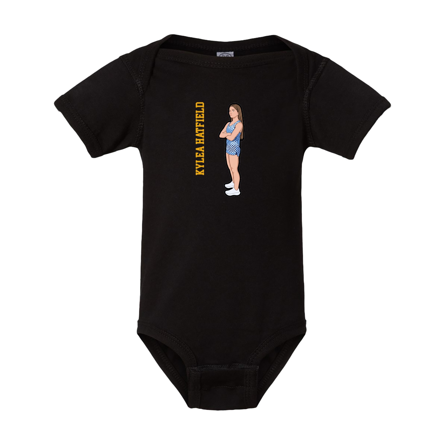 Baby Onesie — Name Vertical in Black