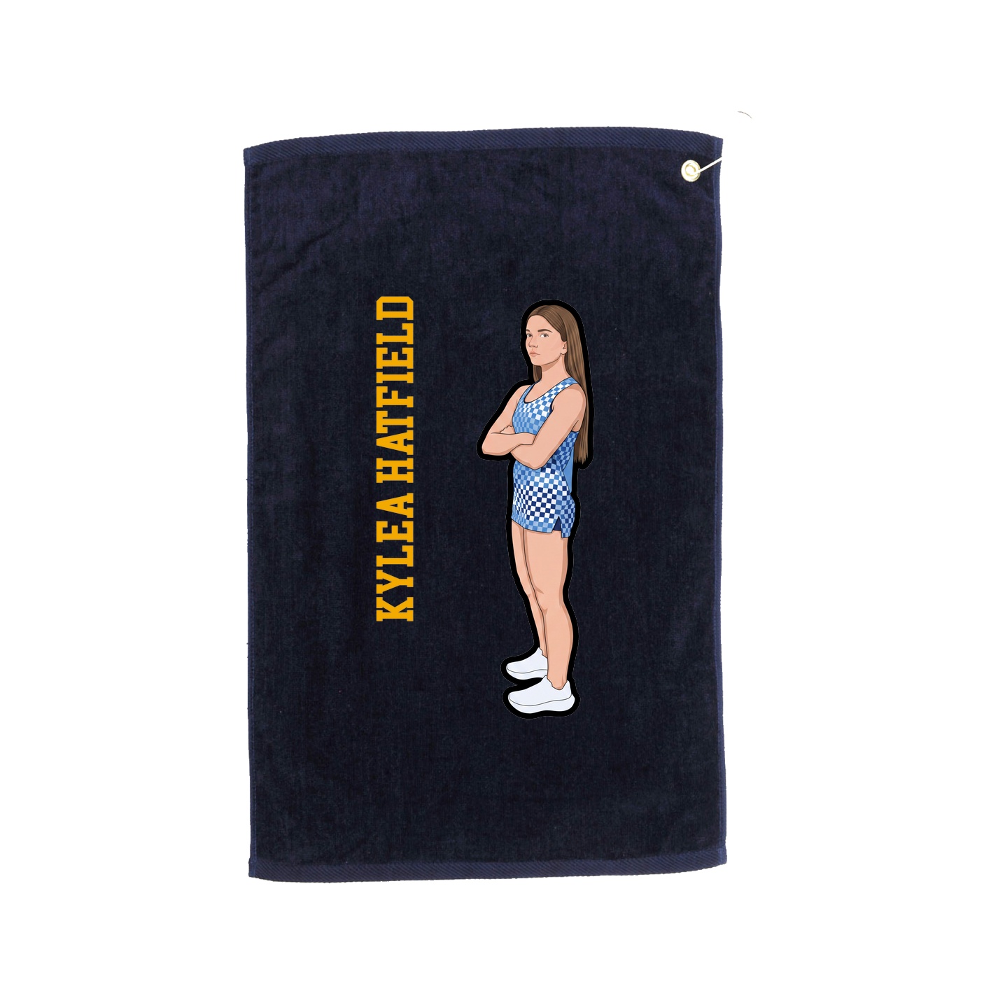 Golf Towel — Name Vertical in Navy
