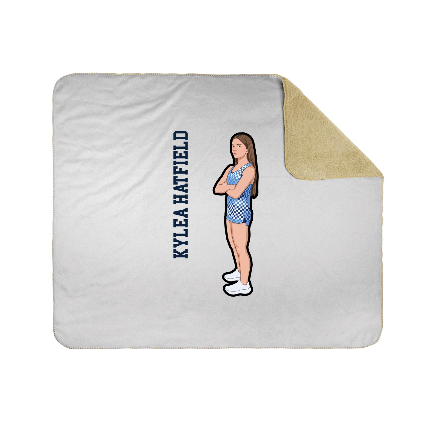 Throw Blanket — Name Vertical in White