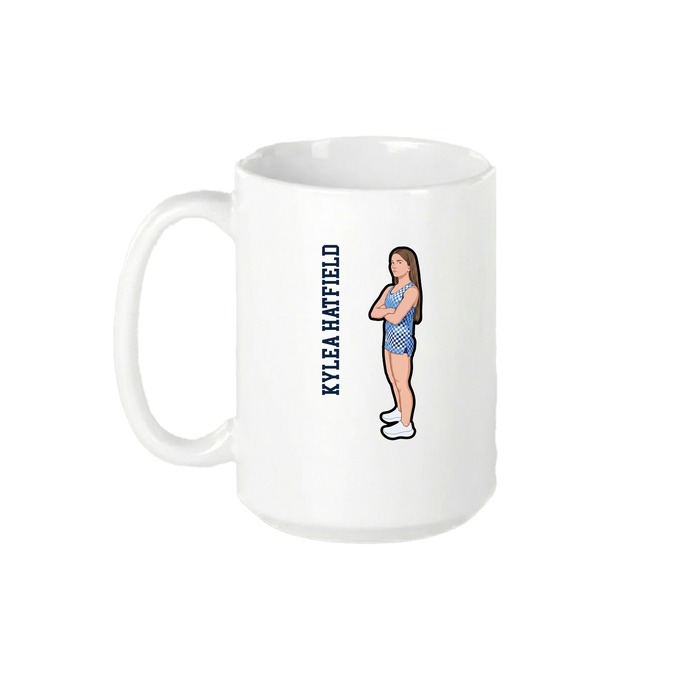 15oz Coffee Mug — Name Vertical in White