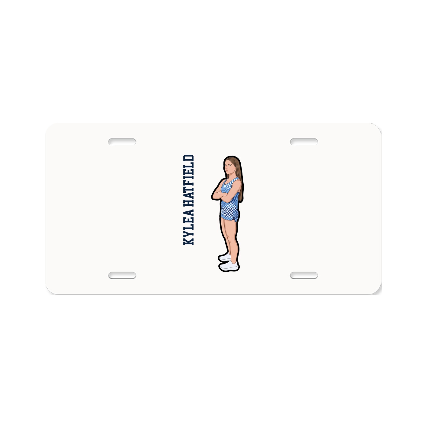 License Plate — Name Vertical in Classic