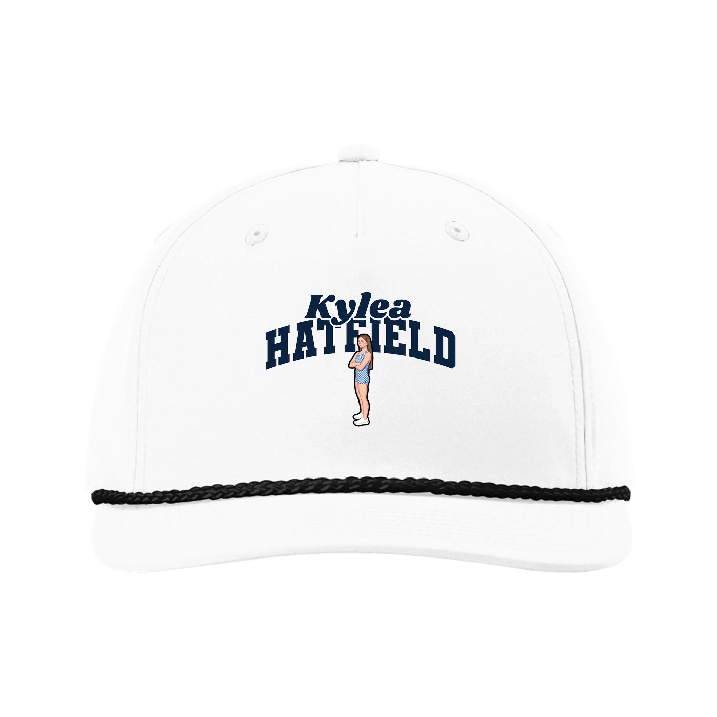 Five-Panel Classic Rope Cap — Signature Arch in White