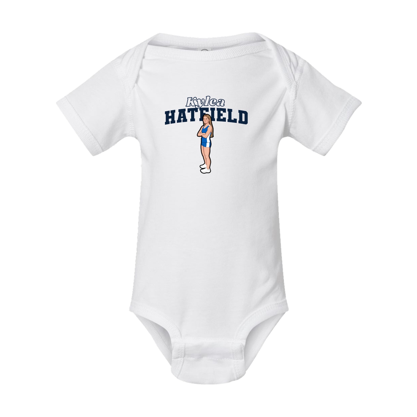 Baby Onesie — Name Arch in White