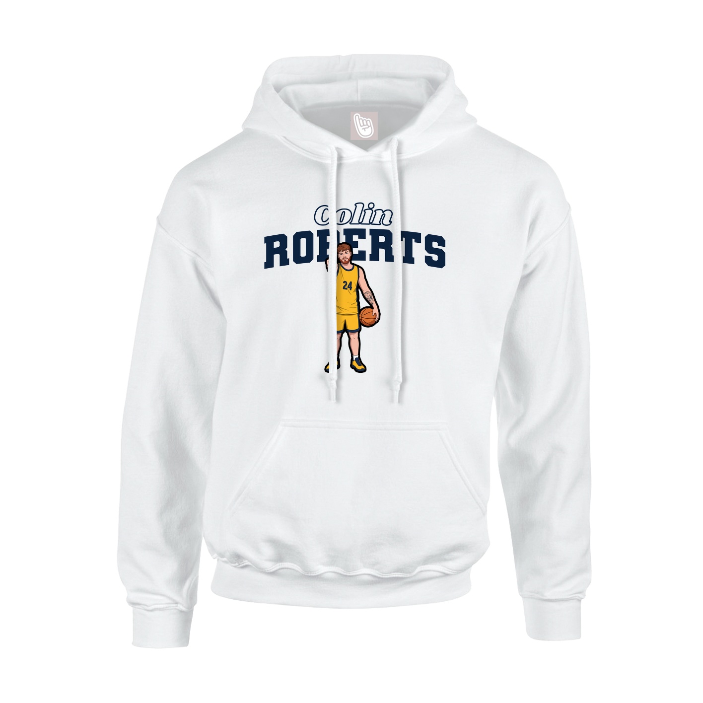 Youth Hoodie — Name Arch in White