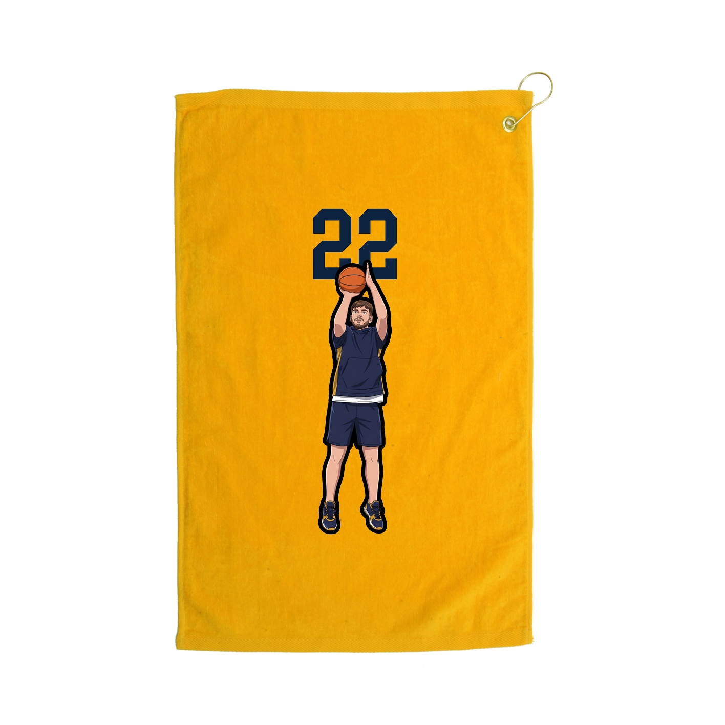 Golf Towel — Number Top in Gold