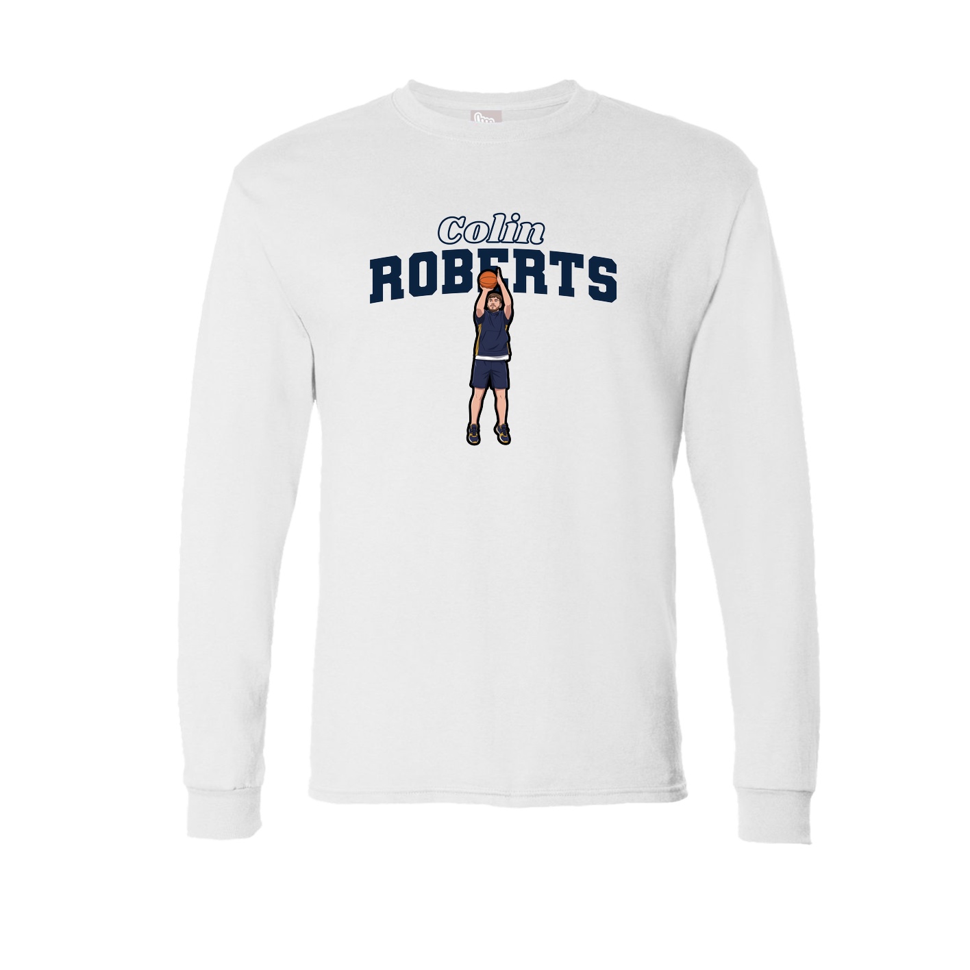 Long Sleeve Tee — Name Arch in White