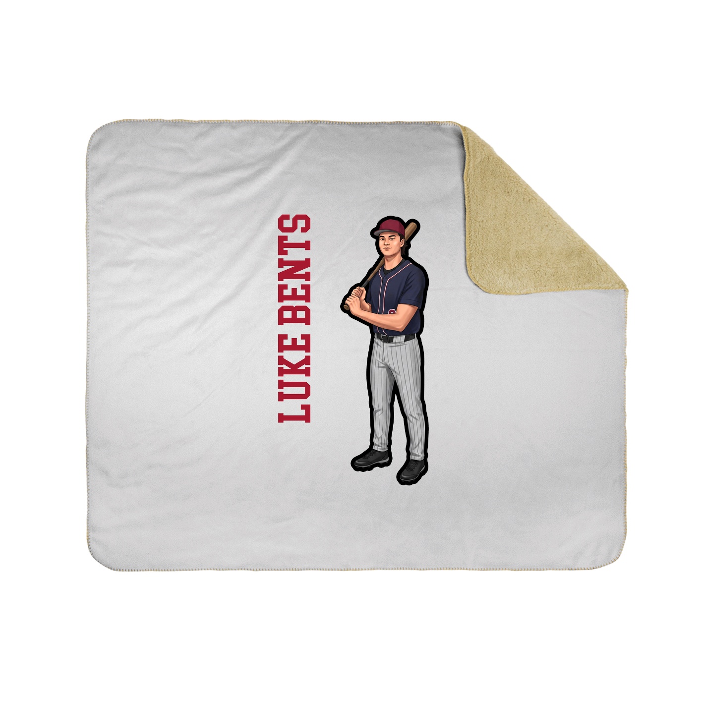 Throw Blanket — Name Vertical in White