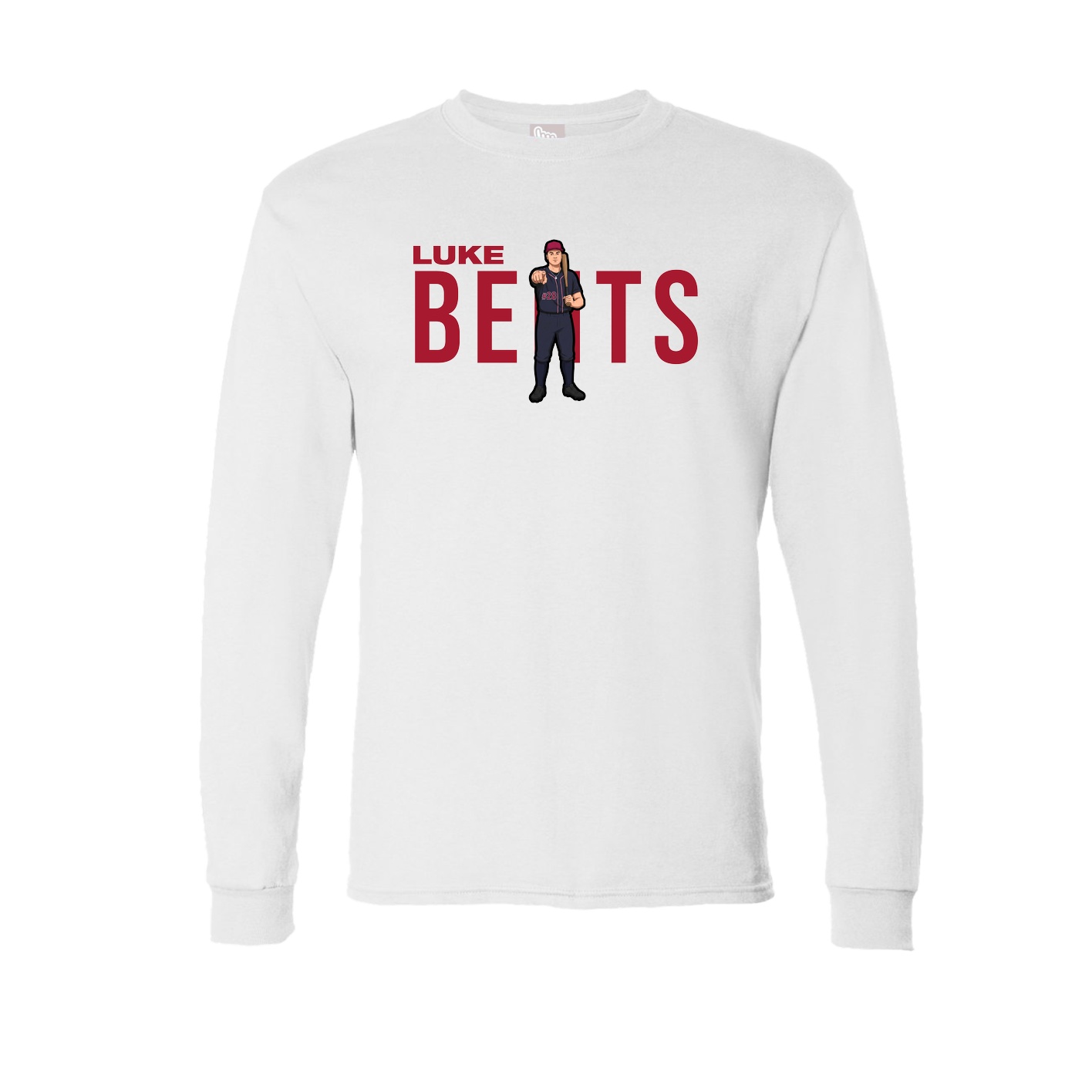 Long Sleeve Tee — Player Name in White