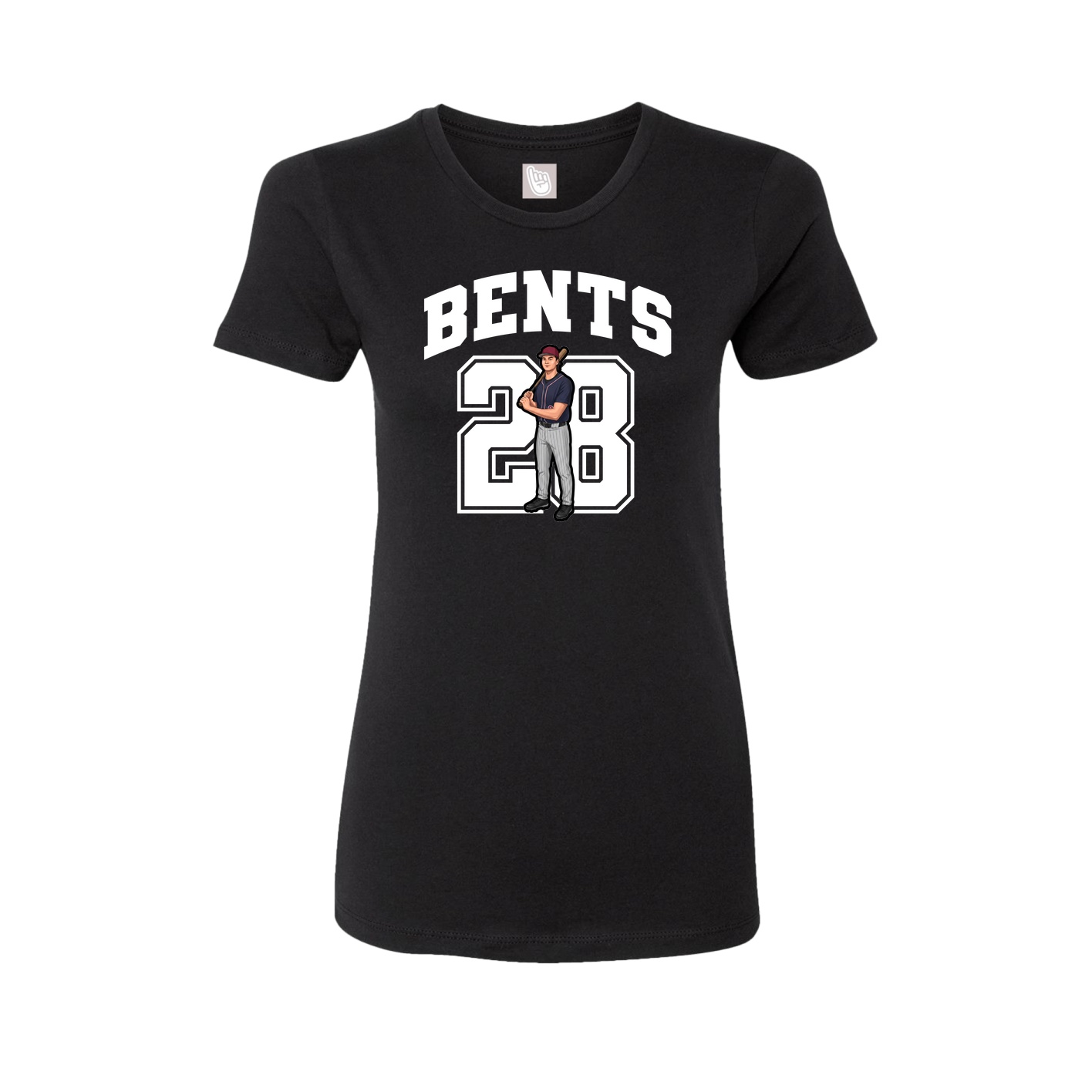 Fitted Women's Tee — Number in Black
