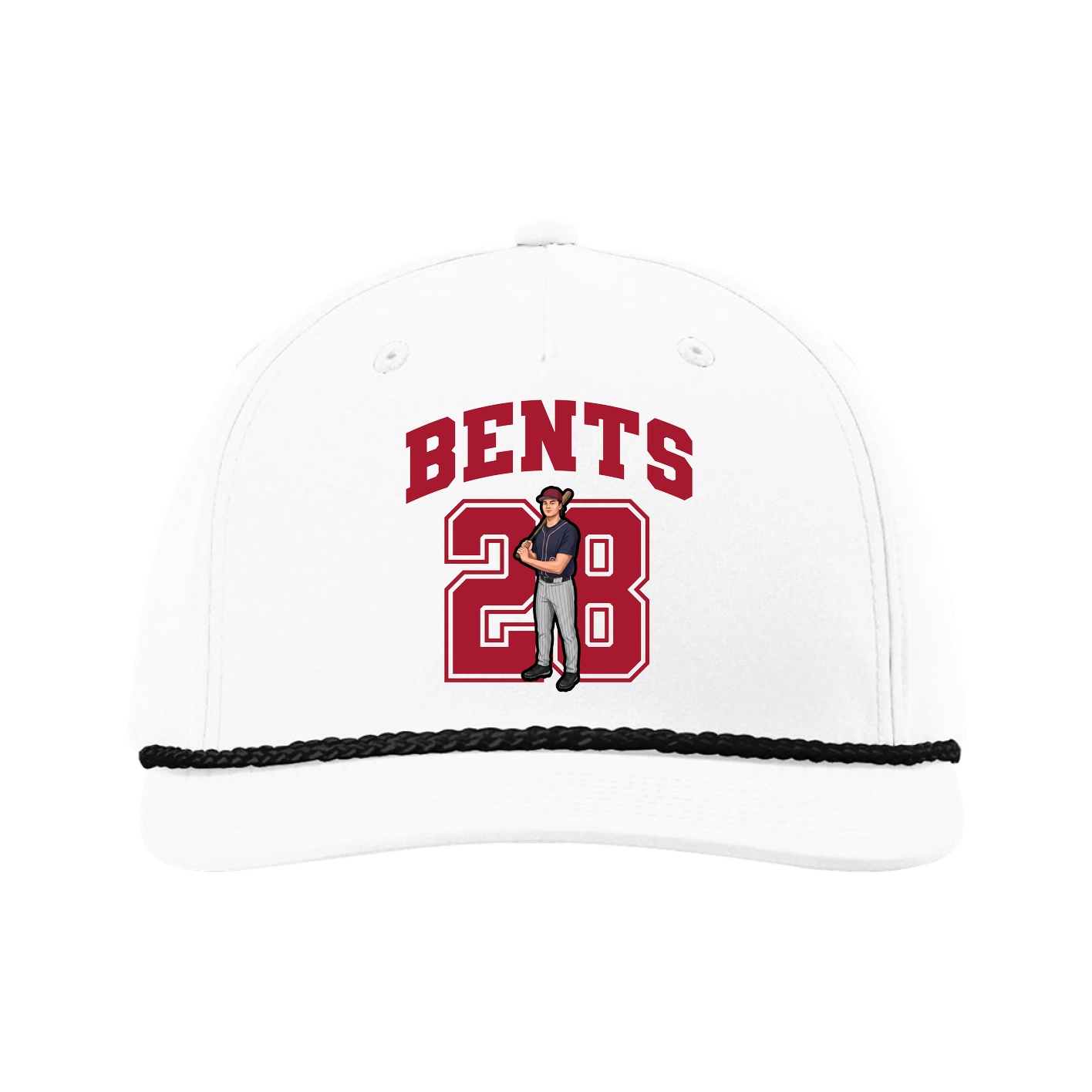 Five-Panel Classic Rope Cap — Number in White