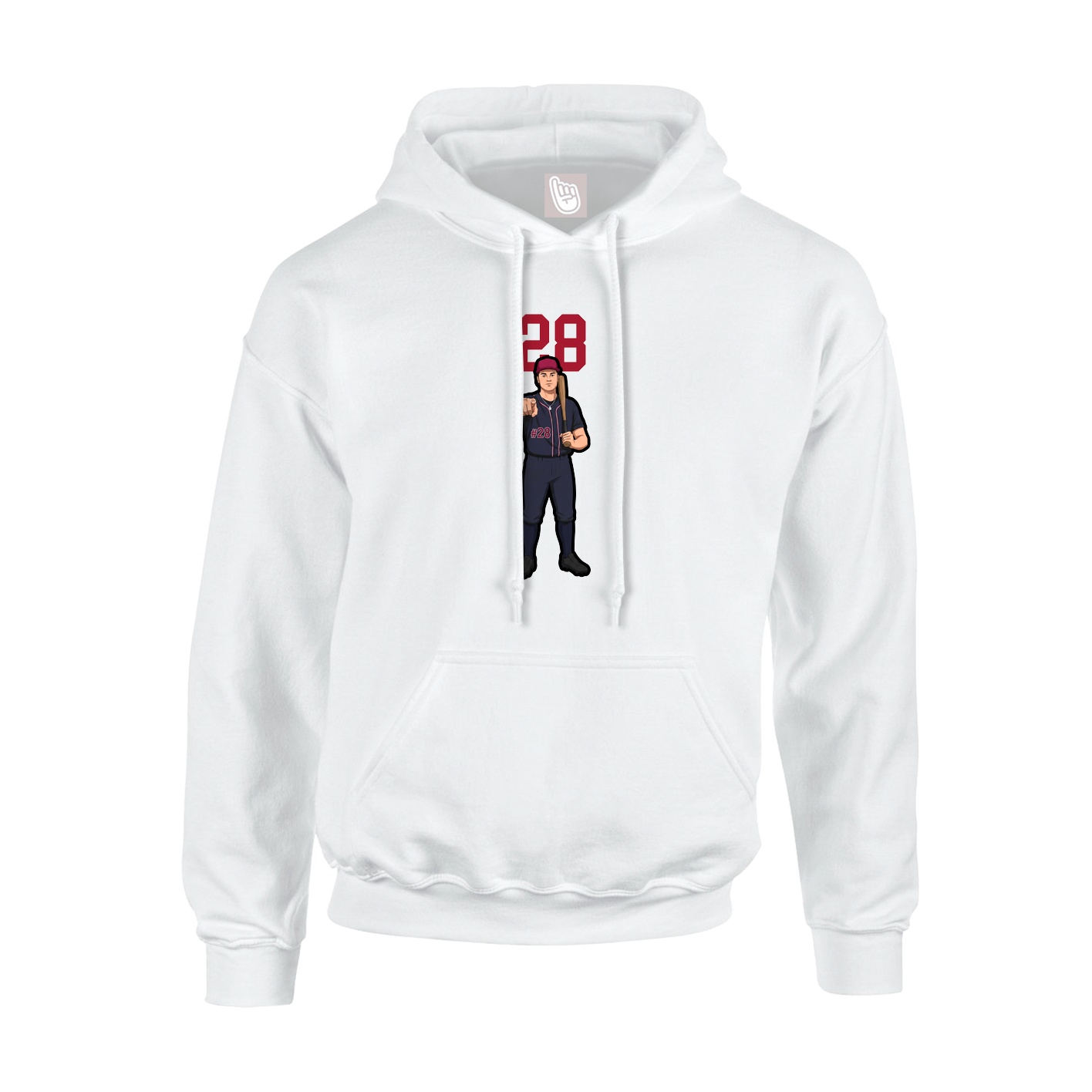Youth Hoodie — Number Top in White