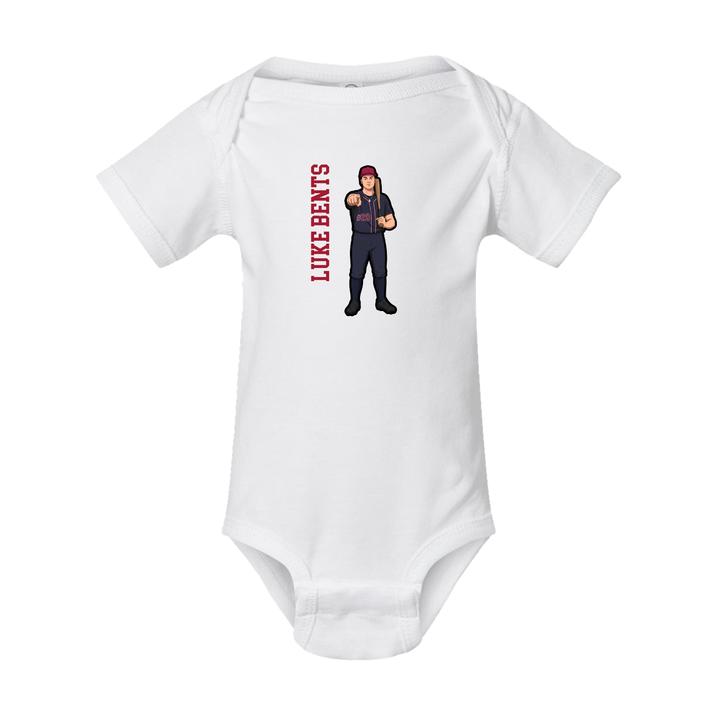 Baby Onesie — Name Vertical in White