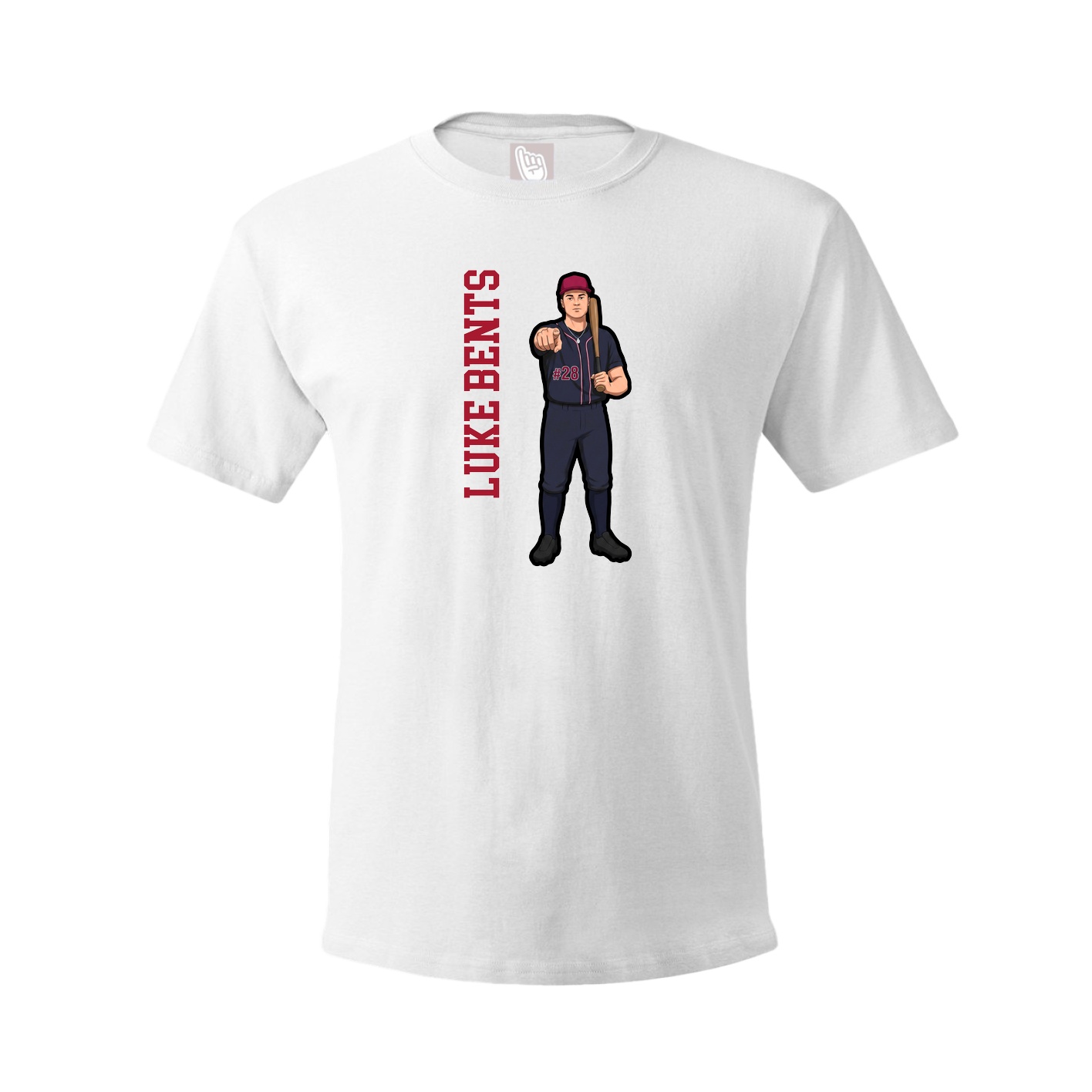 Youth Tee — Name Vertical in White