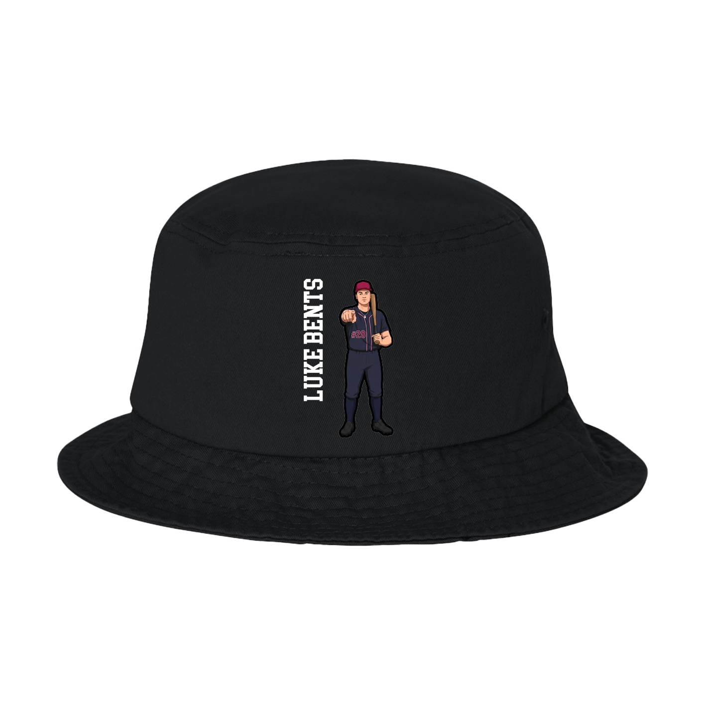 Bucket Cap — Name Vertical in Black