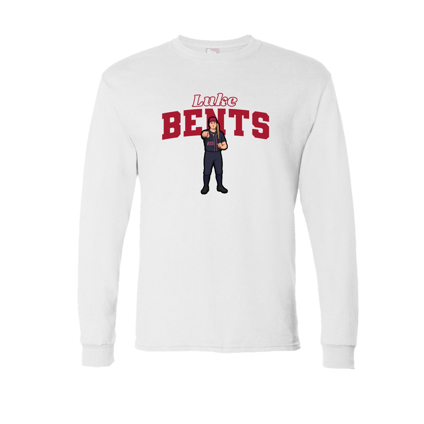 Long Sleeve Tee — Name Arch in White