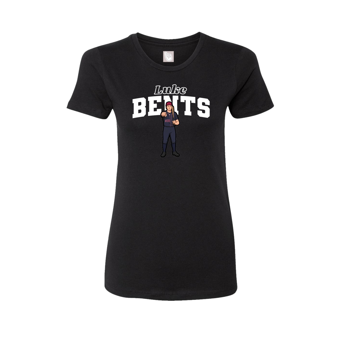 Fitted Women's Tee — Name Arch in Black