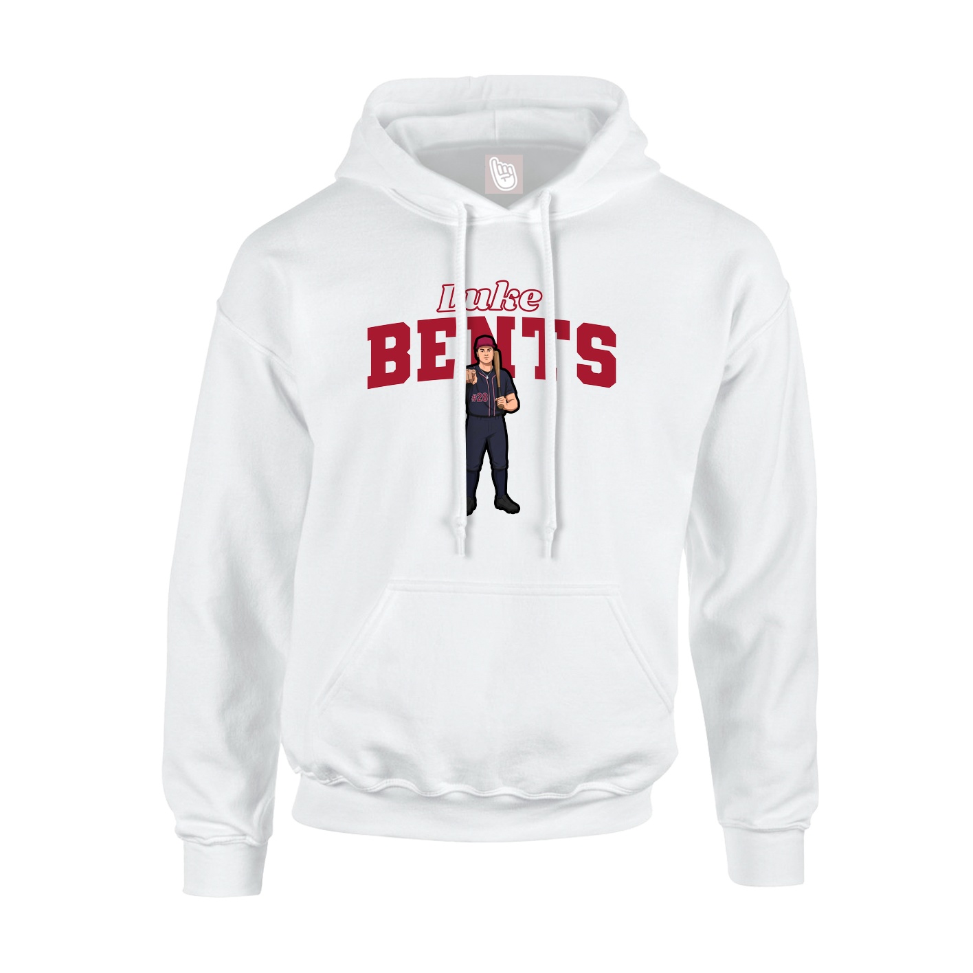 Youth Hoodie — Name Arch in White