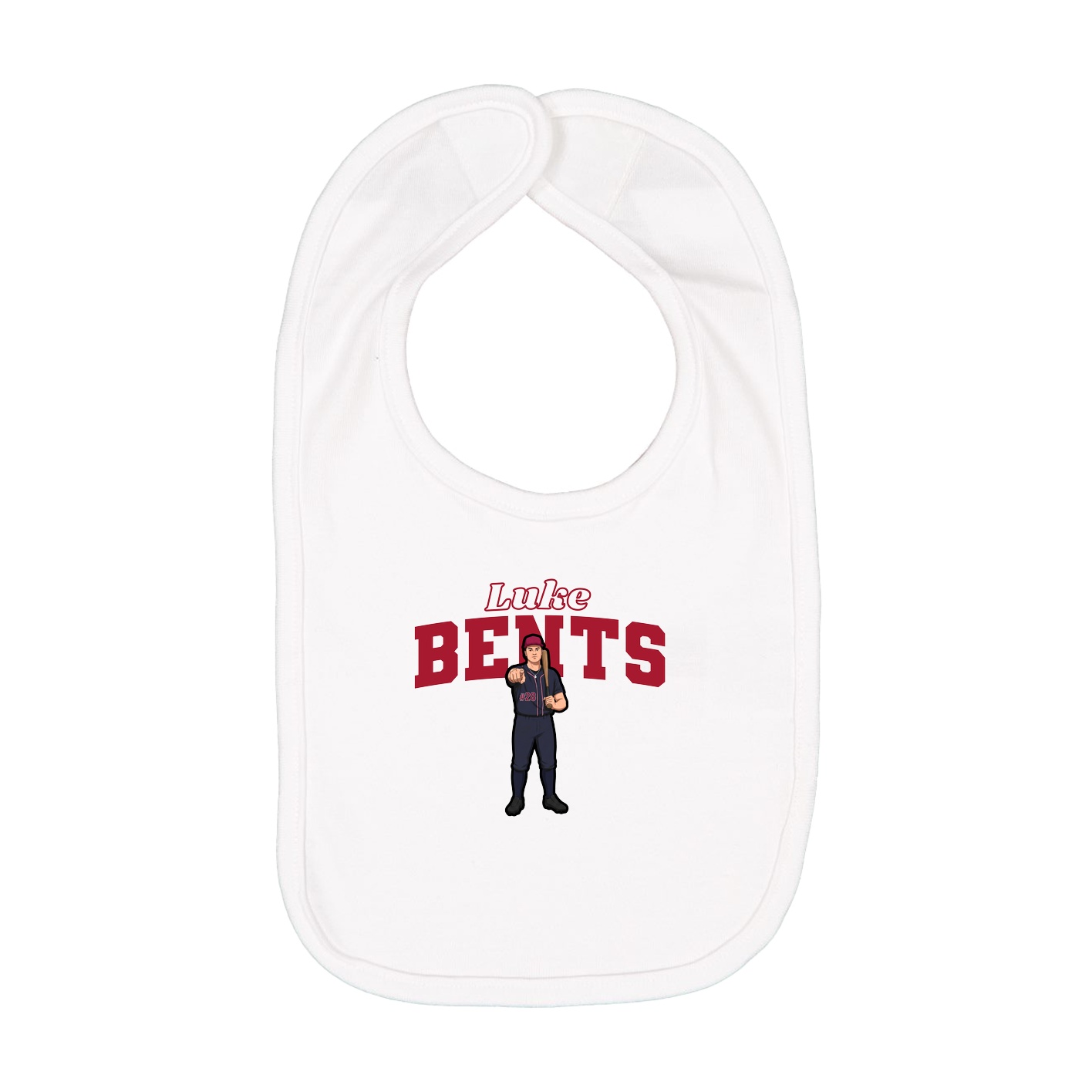 Infant Bib — Name Arch in White
