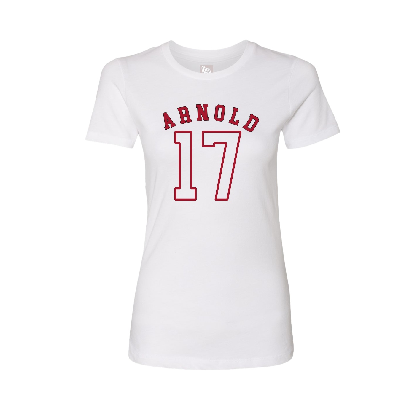 Fitted Women's Tee — Shirsey Arch in White