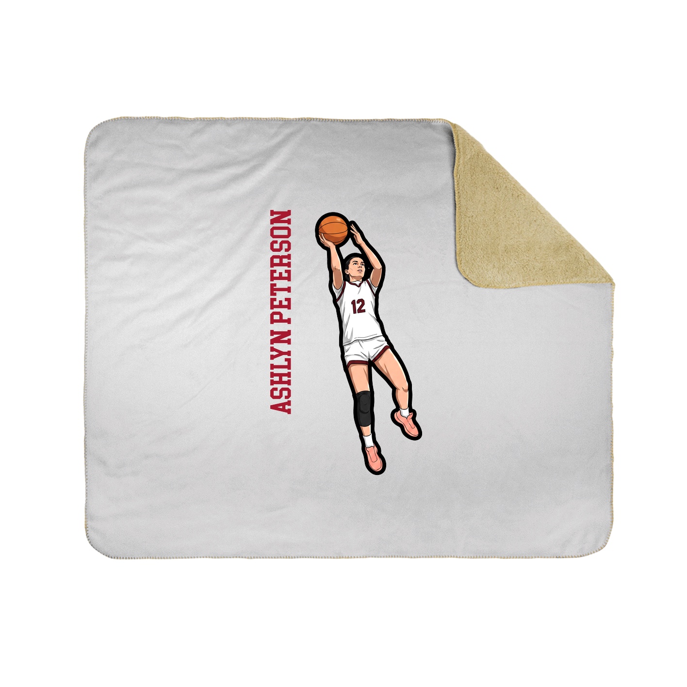 Throw Blanket — Name Vertical in White
