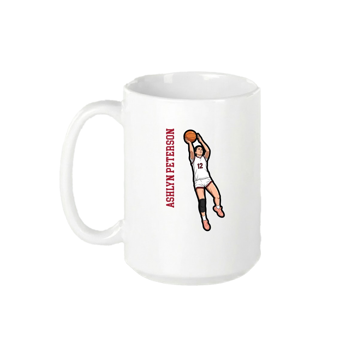 15oz Coffee Mug — Name Vertical in White
