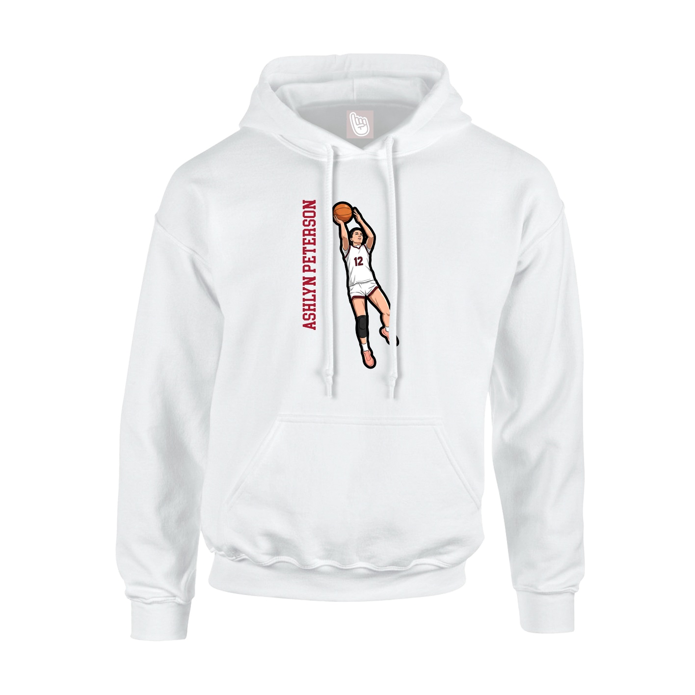 Youth Hoodie — Name Vertical in White